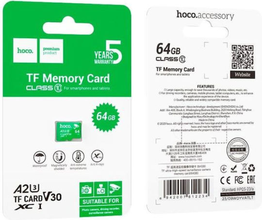 Hoco microSDXC 64GB U3 V30 A2 UHS-I