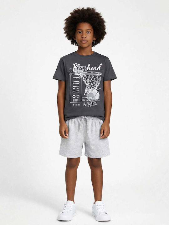 Energiers Kids' Set with Shorts Summer 2pcs Anthracite