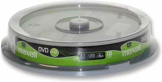 Maxell Записваеми DVD+R 16x 4.7ГБ Кутия за торта 10бр