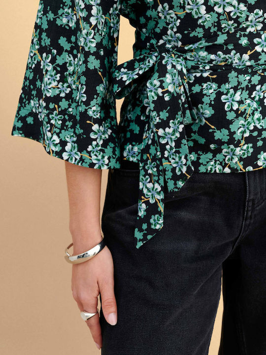 Women's Blouse Floral Green