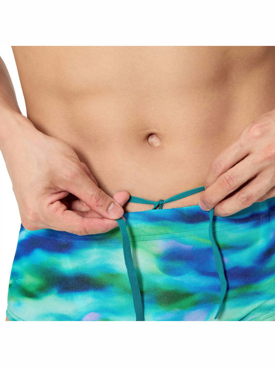 Men's Swimwear Slip Turquoise/Dark Green with Patterns