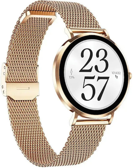 MaxCom FW28 Selen Stainless Steel Smartwatch με SIM και Παλμογράφο (Χρυσό)