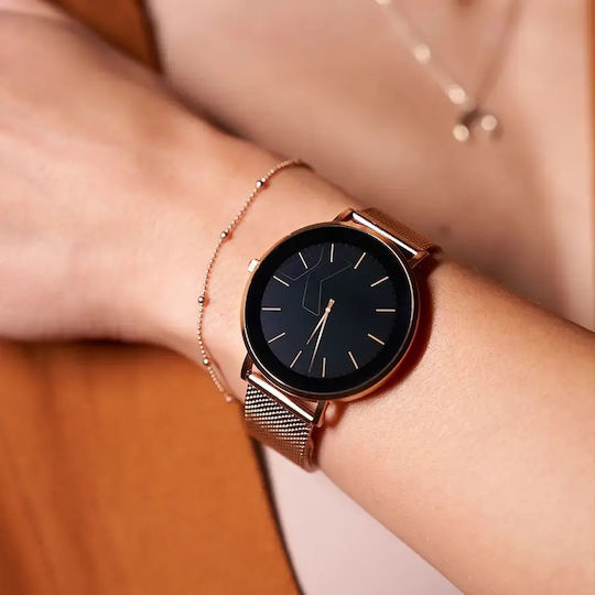 MaxCom FW28 Selen Stainless Steel Smartwatch με SIM και Παλμογράφο (Χρυσό)