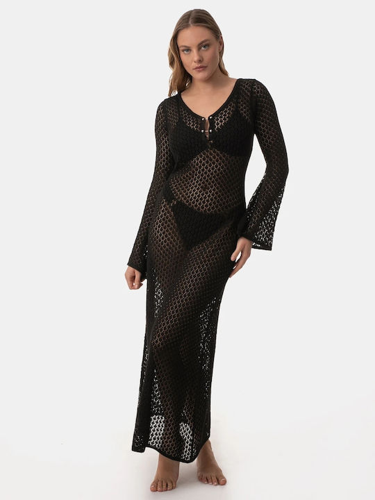 Rock Club Women's Maxi Beach Dress Black