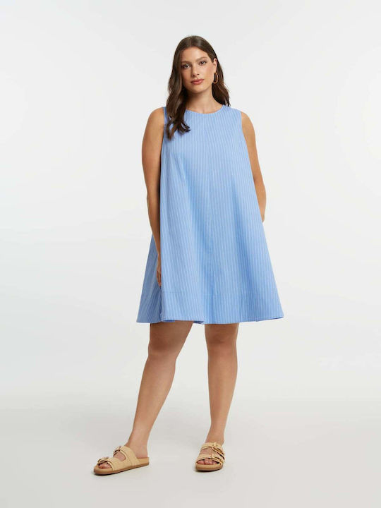 Rochie De Vară Mini Pentru Nuntă / Botez Albastru Deschis