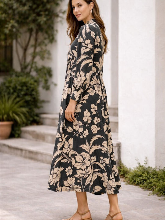 Midi Hemdkleid Schwarz