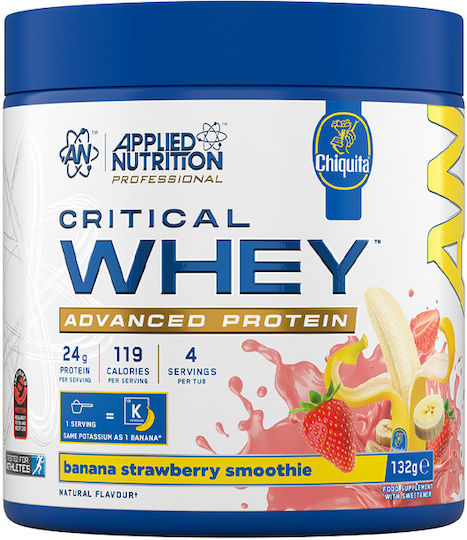 Applied Nutrition Critical Whey Πρωτεΐνη Ορού Γάλακτος Χωρίς Γλουτένη με Γεύση Chiquita Banana Strawberry Smoothie 132gr