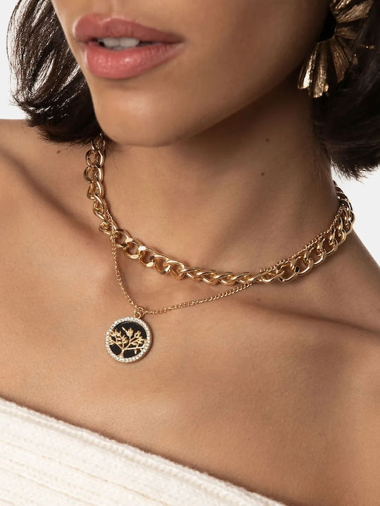 Rock Club Double Tree Necklace
