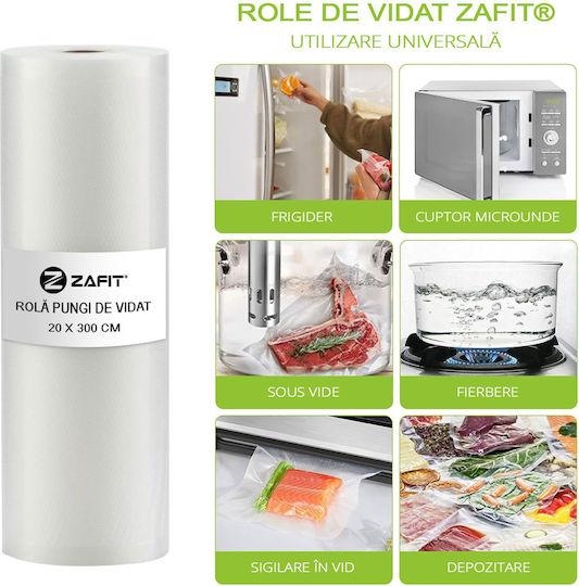 Set 8 Pungi Pentru Sigilarea Vidului Embosate Zafit 20 X 300 Cm Aparat De Sigilat Vid Alimentar Reutilizabile Durabile Sous Vide Sigur Pentru Mașina De Spălat Vase