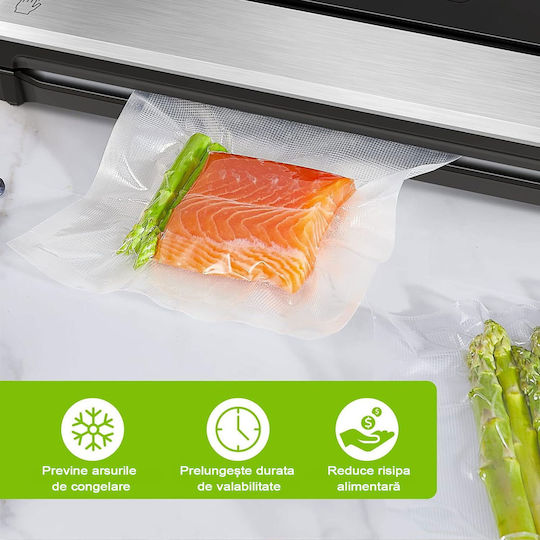 Set 2 Pungi Pentru Sigilarea Vidului Embossed Zafit 20 X 300 Cm Alimentare Sigilare Vid Reutilizabile Durabile Sous Vide Mașină De Spălat Fără BPA Transparente