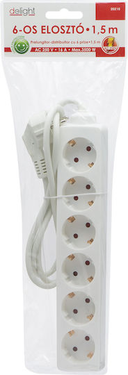 Set 1 Delight Extension Cord 6 Outlet Distributor 1.5 M