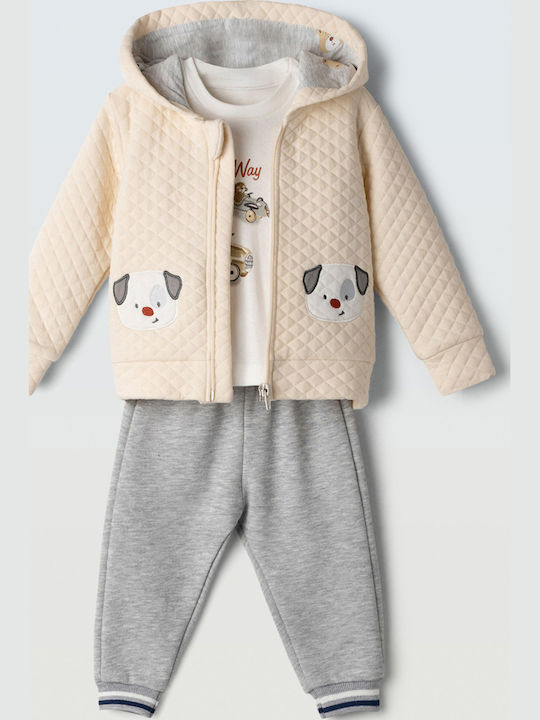 Kids' Set with Pants Winter 3pcs Ecru