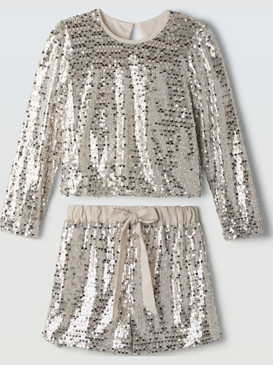 Kids' Set with Shorts Summer 2pcs Silver