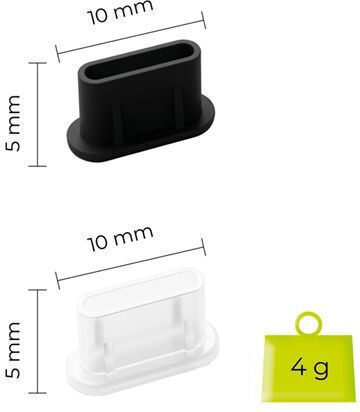 Mobile Origin Usb-c Dust Plug & Cleaning Brush Cl1 Black Clear Iphone Android Mo-cl1-blk-clr