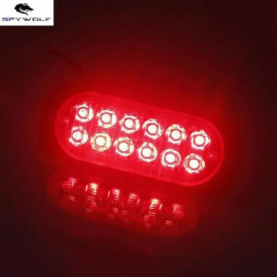 First-Class Led Strobe Φaro Όγκου Κόκκινο 12led 12/24v 6000lm 8 Τεμάχια Tc-351