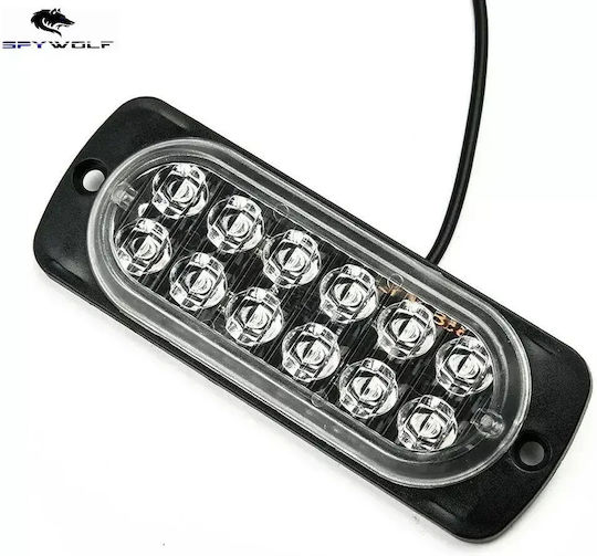 First-Class Led Strobe Φaro Όγκου Κόκκινο 12led 12/24v 6000lm 8 Τεμάχια Tc-351