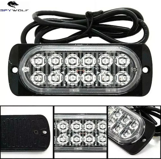 First-Class Led Strobe Φaro Όγκου Κόκκινο 12led 12/24v 6000lm 8 Τεμάχια Tc-351
