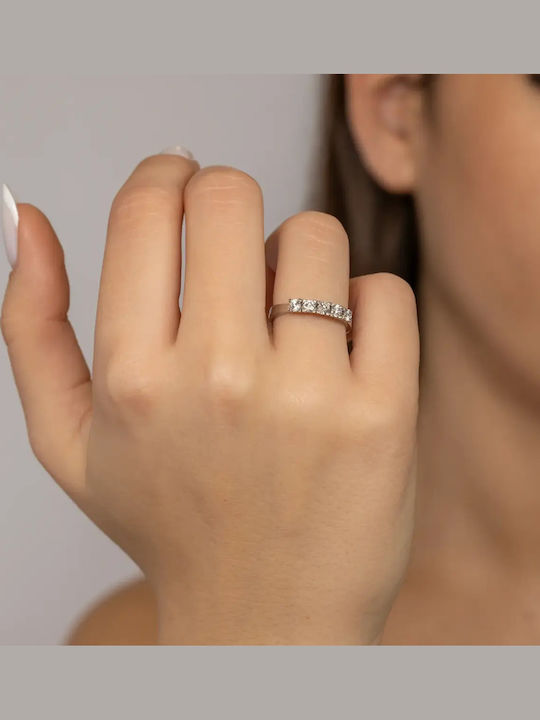 Damentring mit Zirkon aus 14K Gold