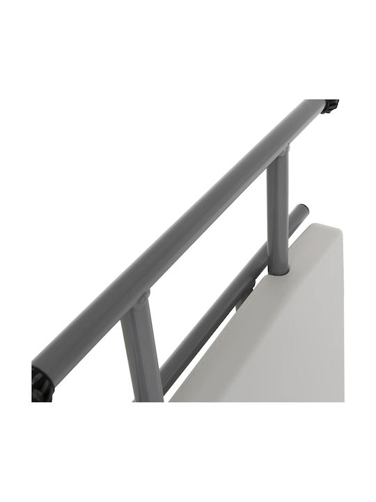 Plastic Auxiliary Garden & Terrace Table for Small Spaces Foldable with Metal Frame White 76.5x50x53cm
