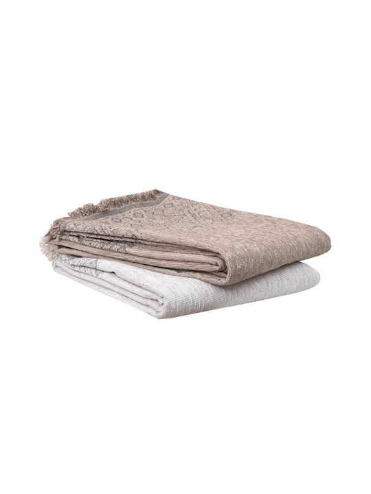 Viopros Ριχτάρι Τριθέσιου Καναπέ Chenille 180x280εκ. Λινό