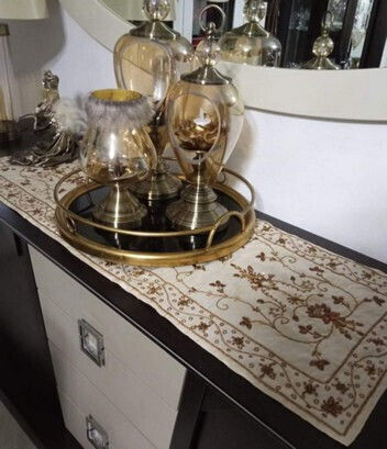 VS Home Кариран с бродерия Подредба Embroidered Taftas