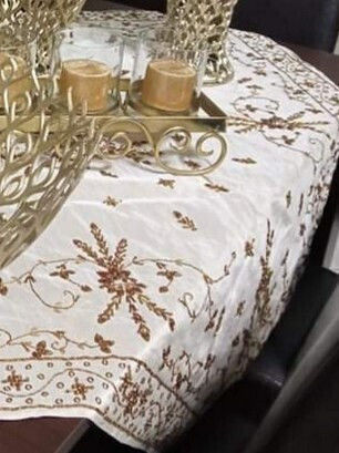 VS Home Кариран с бродерия Подредба Embroidered Taftas