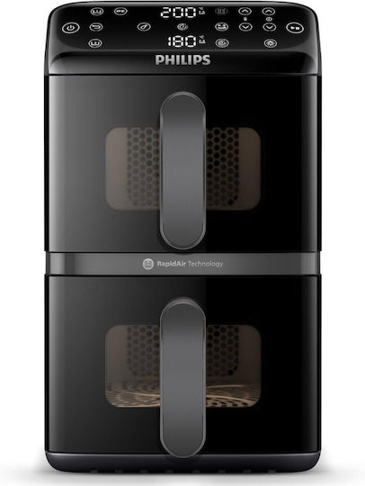 Philips Air Fryer με Διπλό Αποσπώμενο Κάδο 10lt Μαύρο NA460/00