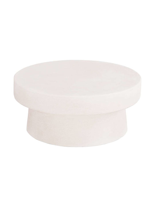 Round Central Coffee Table Wooden Ecru Color M80xL80xH35cm