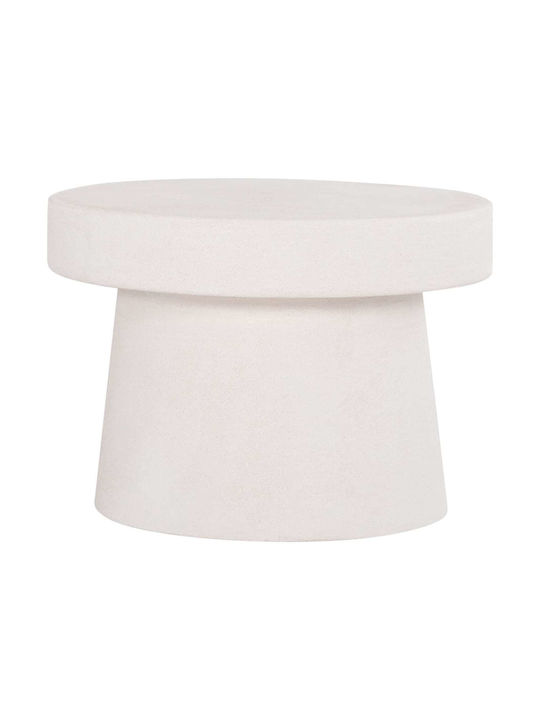 Round Central Coffee Table Wooden Ecru Color 60x60x42.5cm