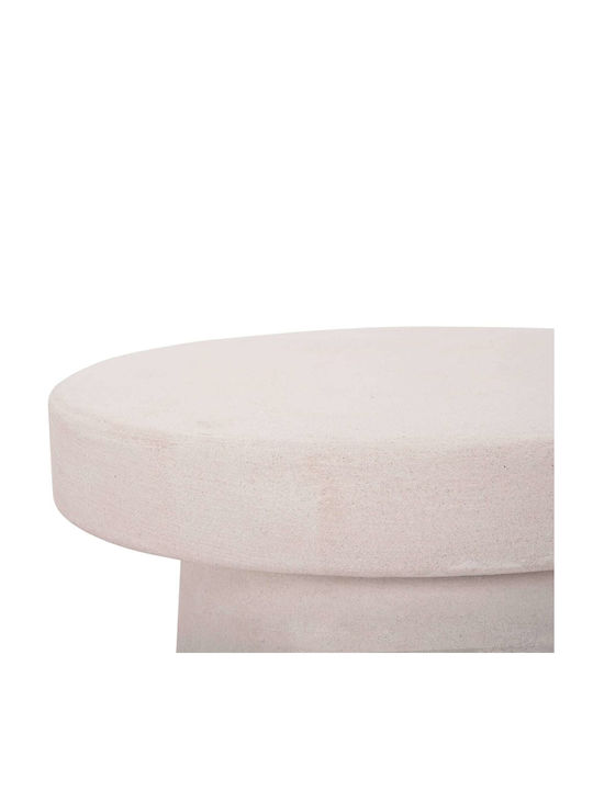 Round Side Table Wooden Ecru M48xP48xH49cm