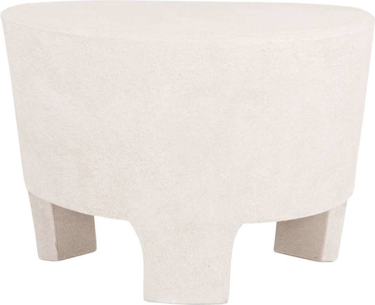 Round Side Table Wooden Ecru M54xL61xH40.5cm