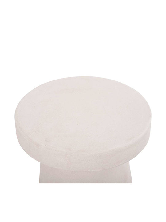 Round Side Table Wooden Ecru M48xP48xH49cm