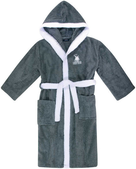 Greenwich Polo Club Παιδικό Μπουρνούζι Essential 8623 Γκρι με Κουκούλα