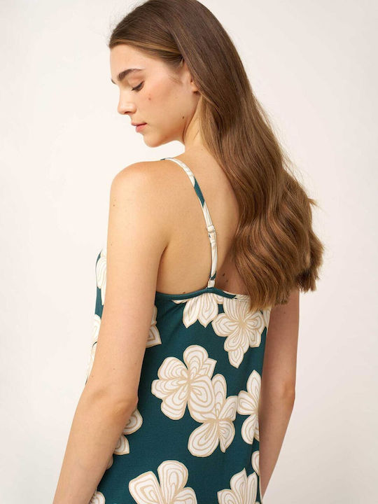 Vamp Sommerliches Damen-Nachthemd Grün Teal