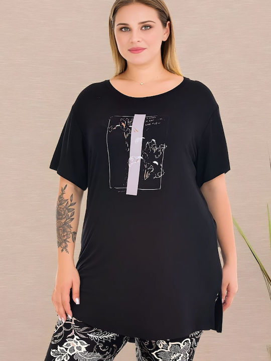 Lady Sommerliches Damen-Set Schlafanzug Schwarz