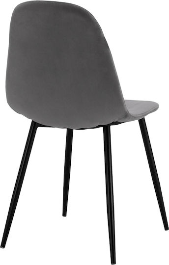Leonardo Dining Room Velvet Chair Grey 45x53x85cm 4pcs