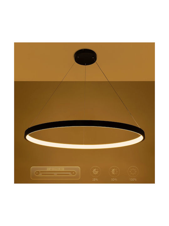 kelvo Nemesis Black LED Pendant Ceiling Light with Adjustable Warm to Cool White Light 100x100cm