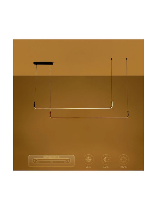 kelvo Linaria Deckenleuchte Schwarz LED mit Verstellbarem Weiß Licht 130x4x25cm