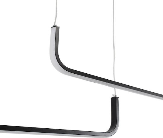 kelvo Linaria Black LED Ceiling Light with Warm to Cool White Light 130x4x25cm