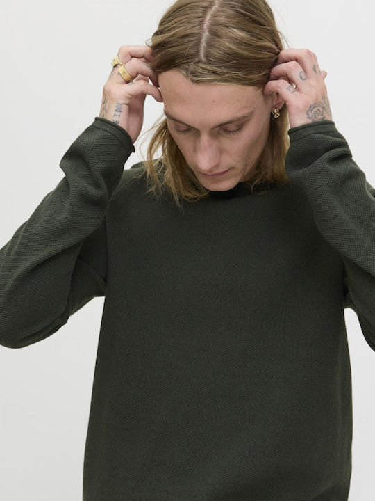 Crew Neck Langarm Pullover Grün