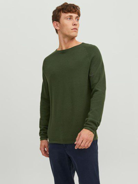 Crew Neck Langarm Pullover Grün