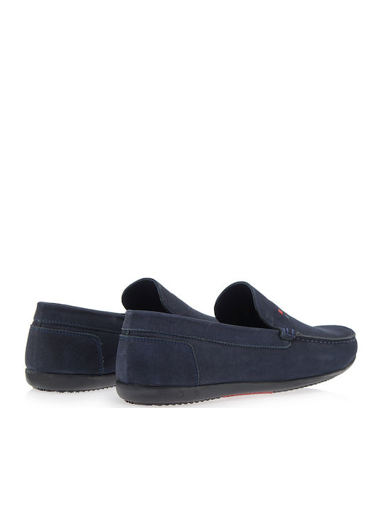 Δερμάτινα Ανδρικά Loafers σε Μπλε Χρώμα