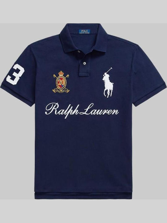Polo Herrenbluse Kurzarm Dunkelblau
