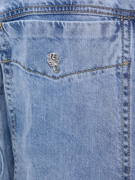 Long Sleeve Women's Denim Shirt Light Blue Denim