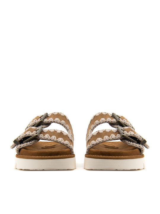 Mou Bio Women's Flat Sandals Tabac Brown