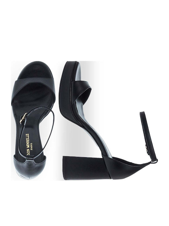 Damen Sandalen Schwarz Leder