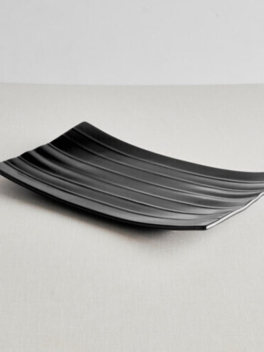 Raki Street Servierplatte Keramik Schwarz 23.3x14.7cm