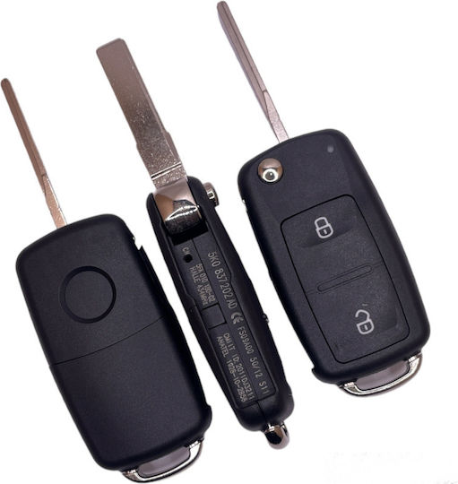 Carcasa Flip Monobloc 2 Butoane Piro Volkswagen Seat Skoda Lamă Hu66 1072-fwk