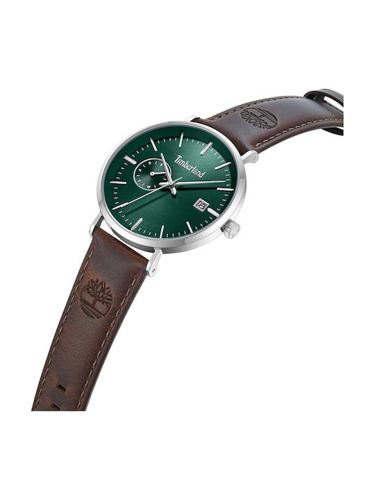 Timberland Ανδρικό Ρολόι 42mm Μπαταρίας με Καφέ Δερμάτινο Λουράκι