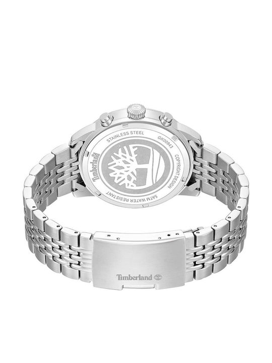 Timberland Herrenuhr 44mm Batterie mit Silber Metall-Armband